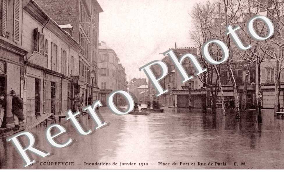 Inondations 1910, Place du Port et Rue de Paris