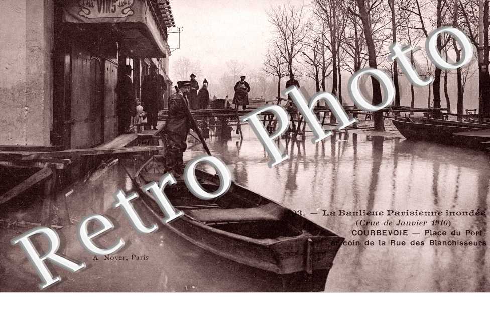 Crue de 1910, Place du Port et Coin de la Rue des Blanchisseurs