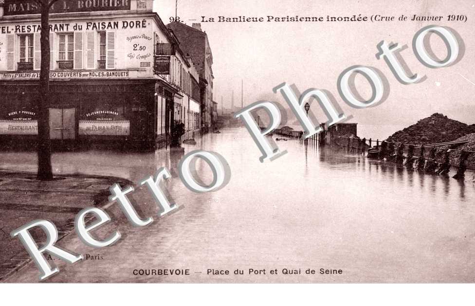 Inondations 1910, Place du Port et Quai de Seine