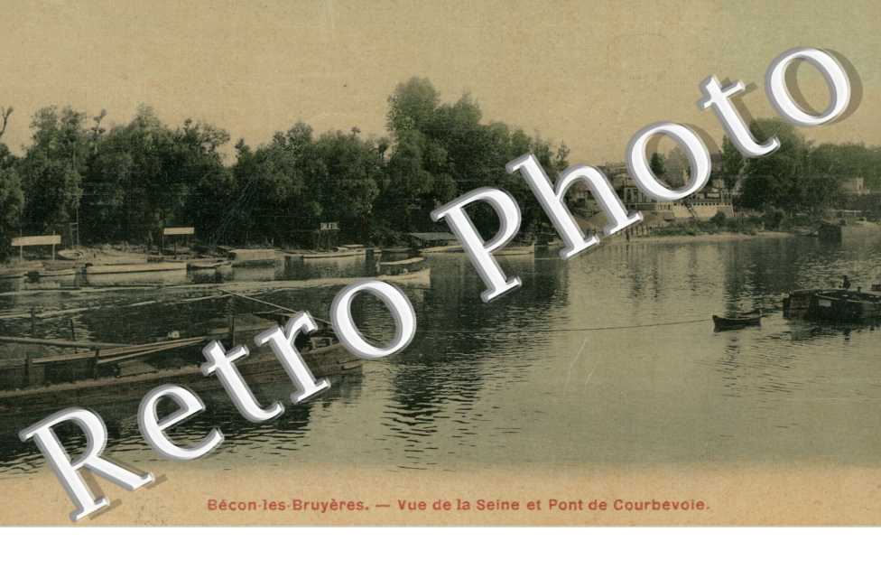 Becon les Bruyeres, Vue de la Seine et Pont de Courbevoie