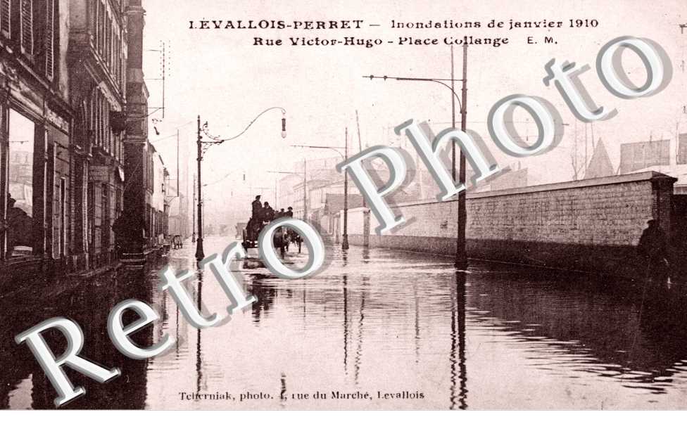 Inondations 1910, Rue Victor Hugo, Place Collange