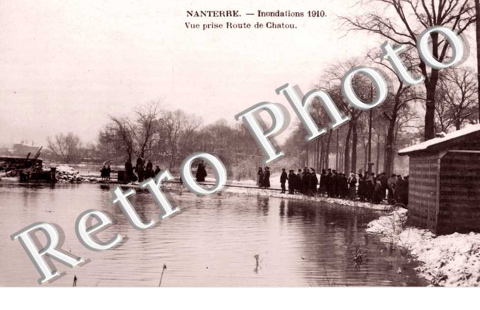 Inondations 1910, Vue prise Route de Chatou