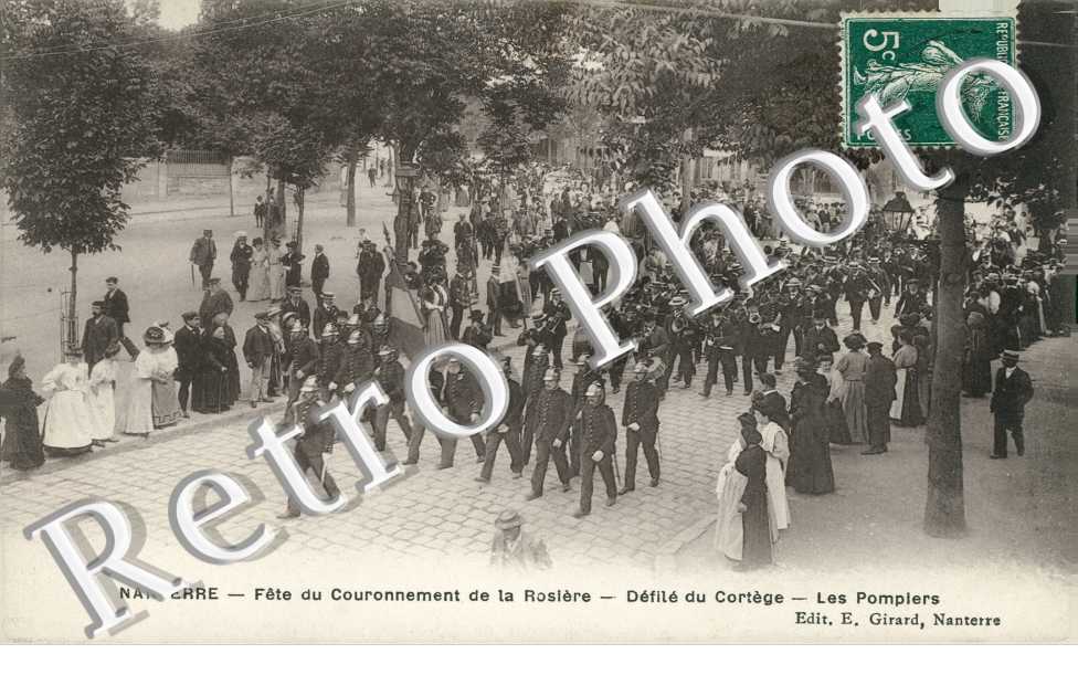 Fete du Couronnement de la Rosiere, Defile du Cortege, les Pompiers