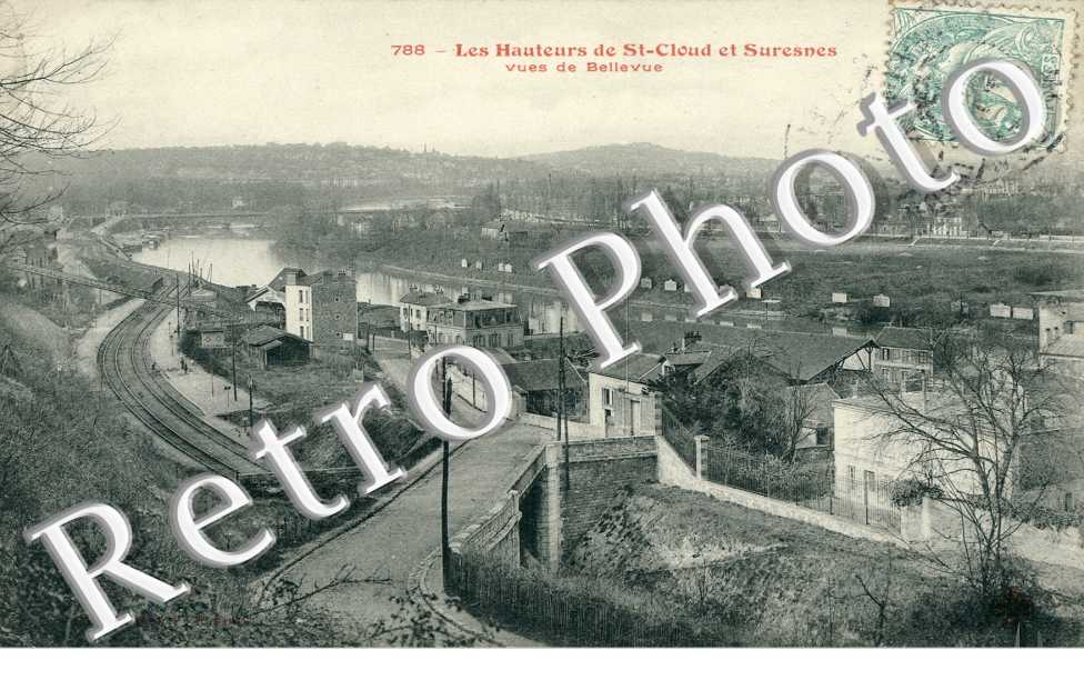 Vue de Bellevue Les hauteurs de Saint-Cloud et Suresnes