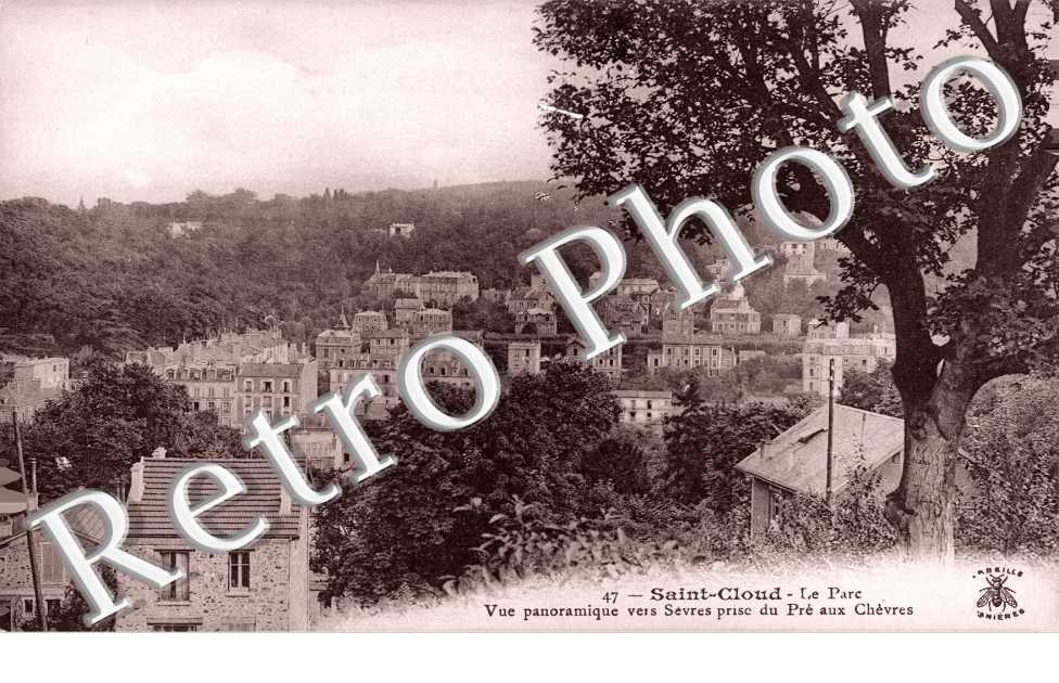 Le Parc et Vue panoramique vers Sèvres prise du Pré aux Chèvres