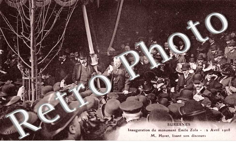 Inauguration du monument Emile Zola, 12 avril 1908, M. Havet lisant son discours
