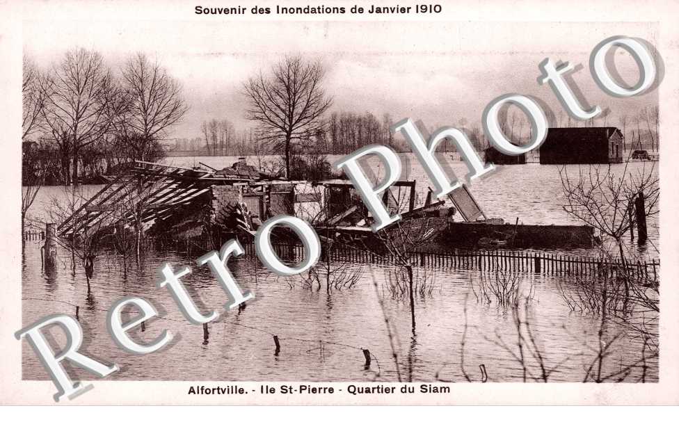 Inondations 1910, Ile Saint Pierre Quartier du Siam