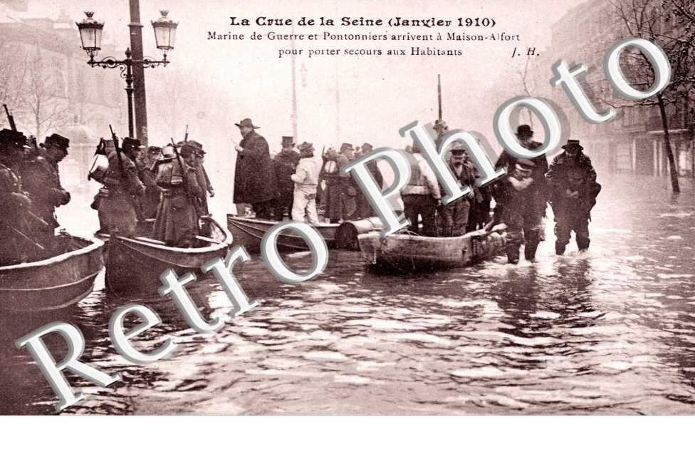 La Crue de la Seine 1910, Marine de Guerre et Pontonniers