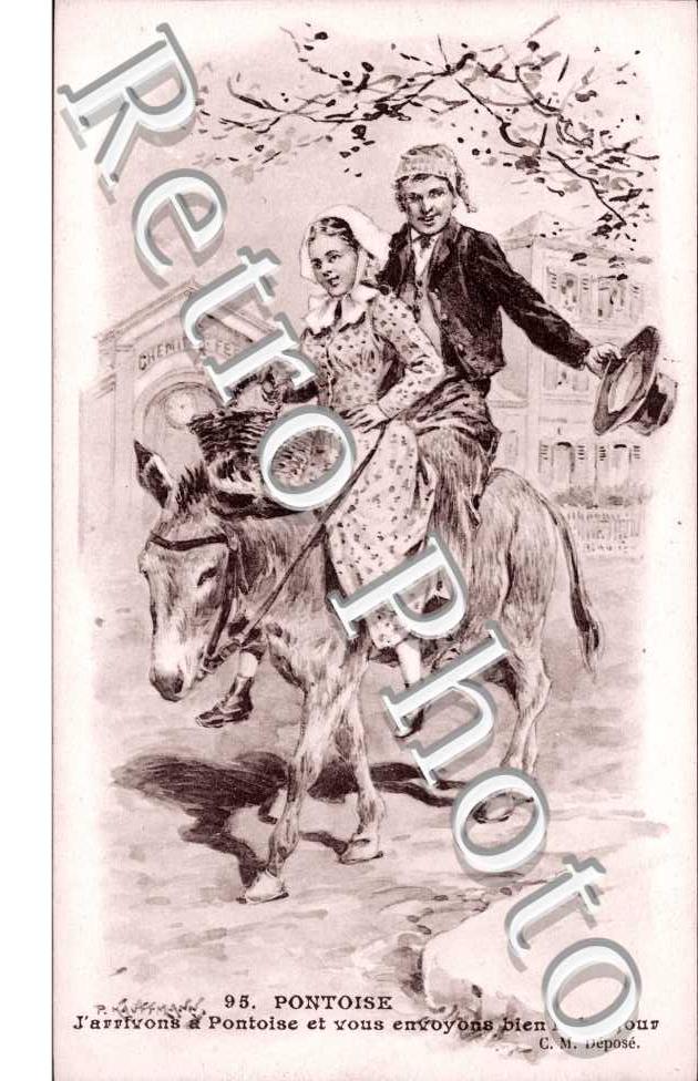 un jeune couple sur un ane
