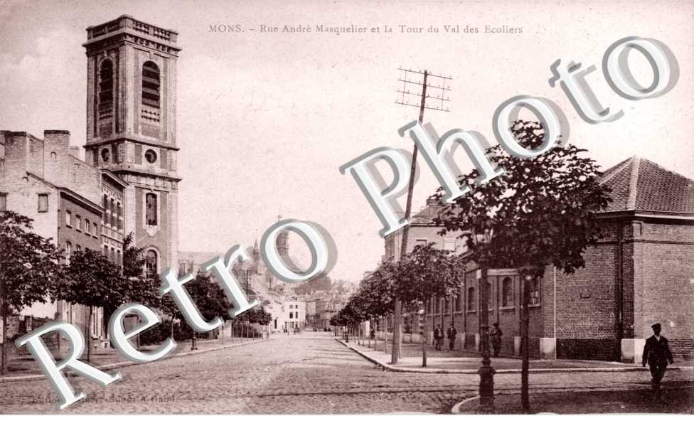 rue Andre Masquelier et la tour du Val des Ecoliers