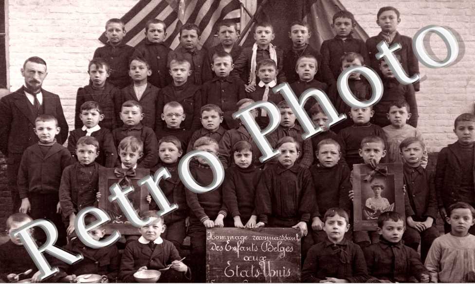 Hommage des enfants Belges aux Etats Unis Seraing 1917