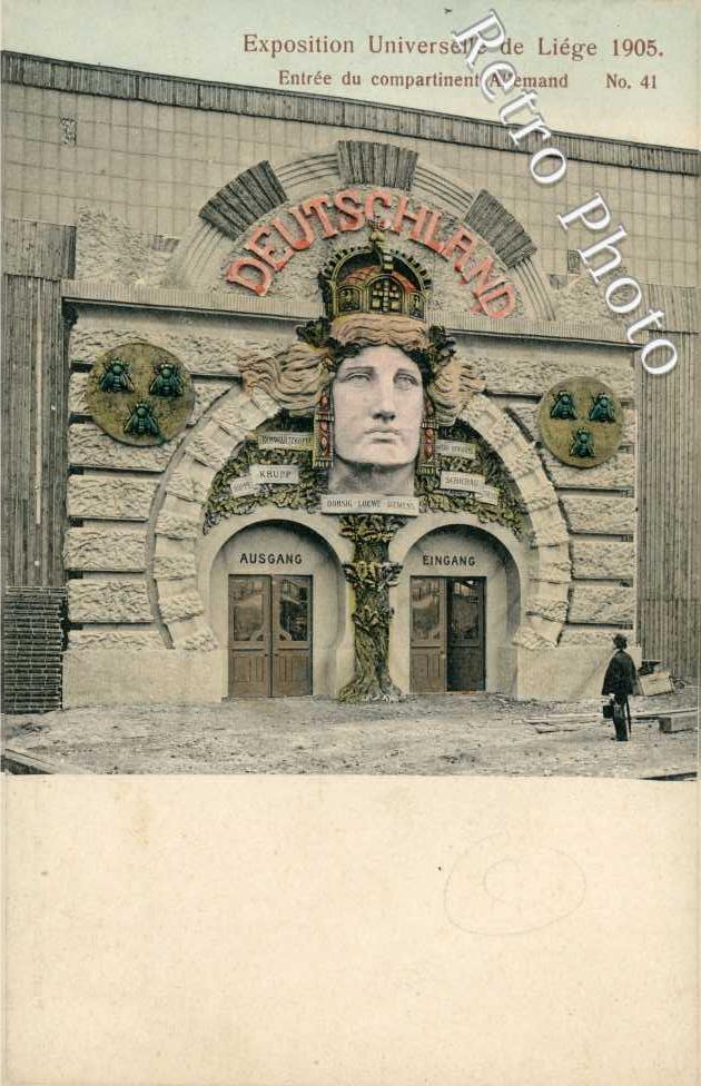 Exposition Internationale de Liege 1905 Entree du Compartiment Allemand