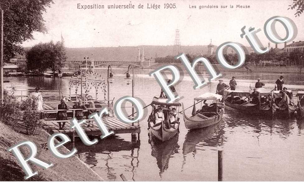 Exposition Universelle 1905, les gondoles sur la Meuse
