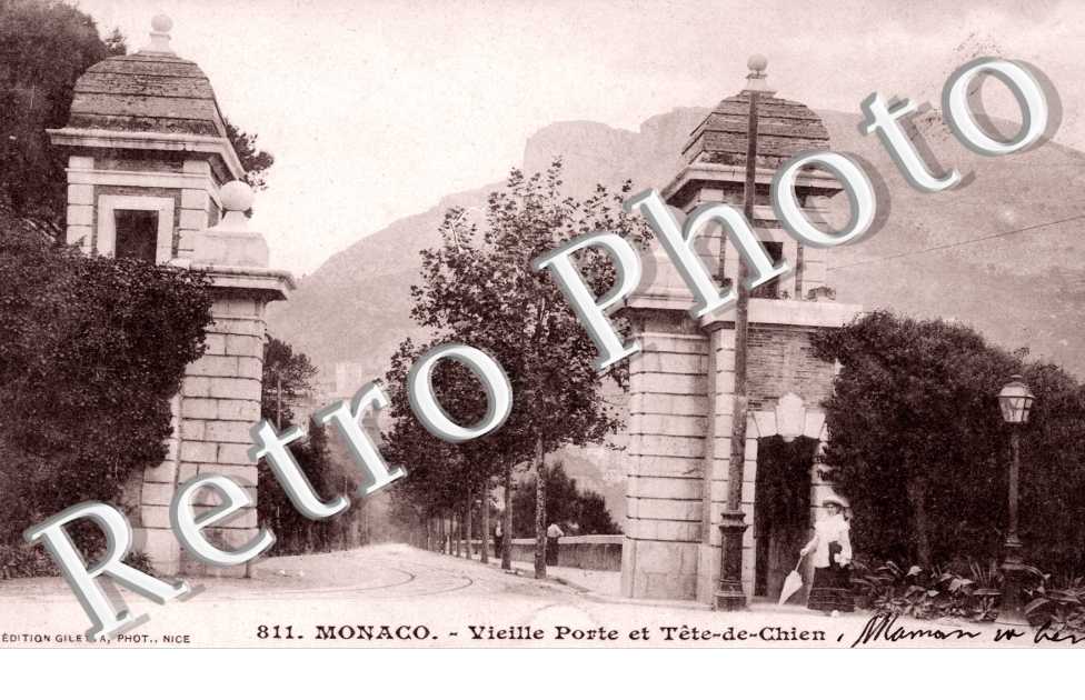 Vieille porte et tete de chien