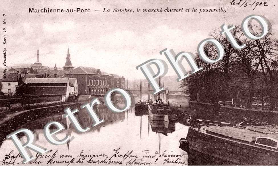 la Sambre, le Marche couvert et la Passerelle