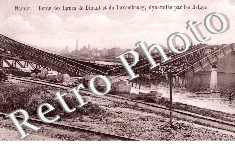 Pont de lignes de Dinant et du Luxembourg, dynamites par les Belges