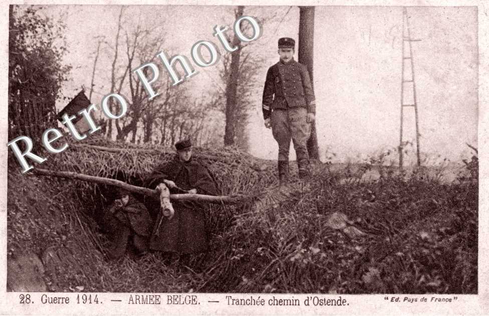 Armee belge - tranchee chemin d&#039;Ostende
