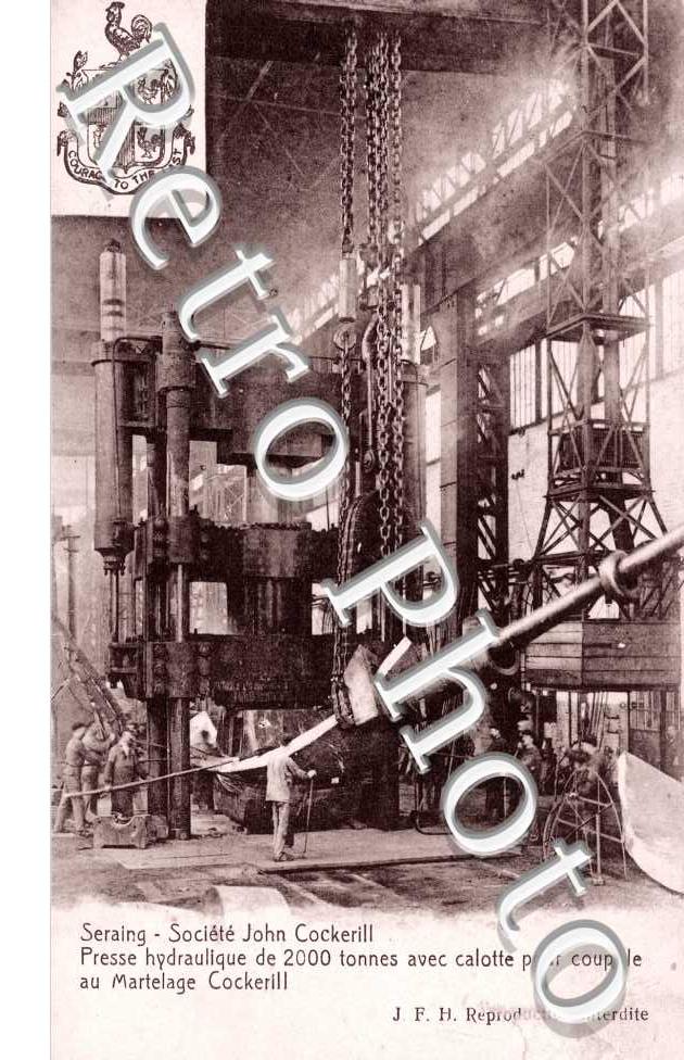 Societe John Cockrill, Presse hydraulique de 2000 tonnes avec Calotte