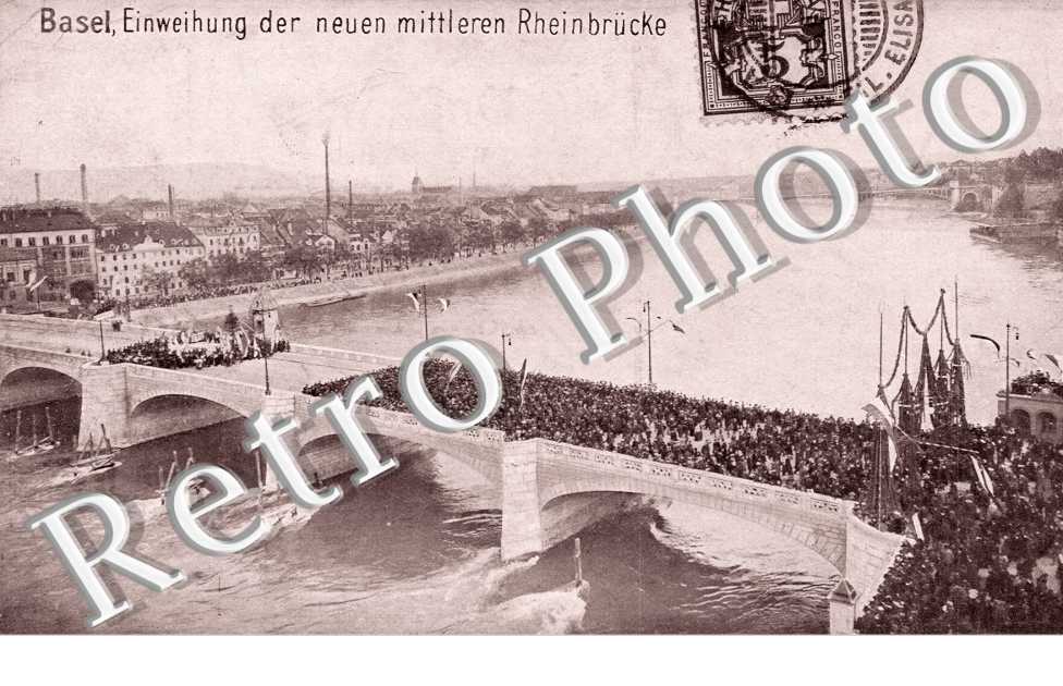 Einweihung der neuen mittleren Rheinbrucke. Inauguration du nouveau pont du Rhin moyen