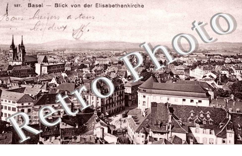 Blick von der Elisabethenkirche. Vue de la Elisabethenkirche