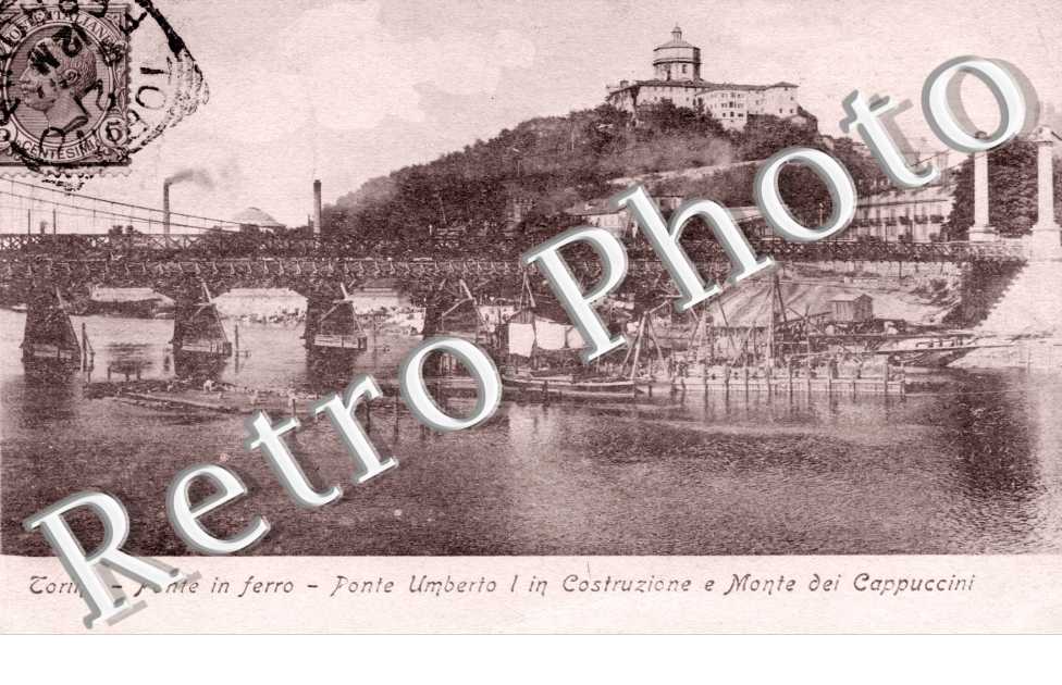 ponte in ferro, ponte Umberto I in costruzione e monte dei Cappuccini