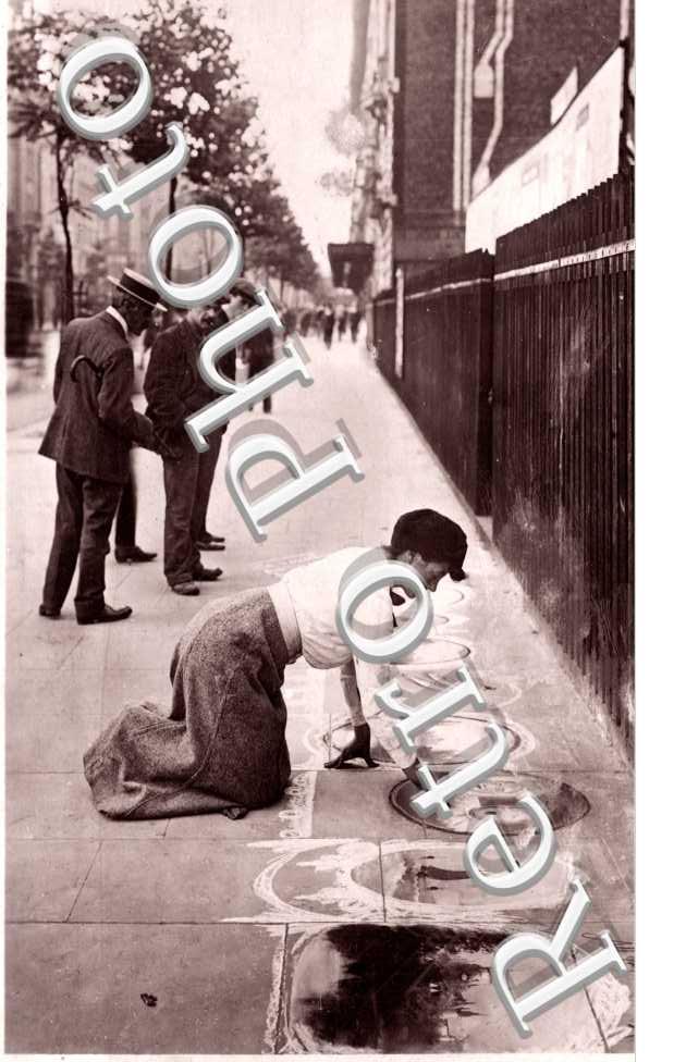 A woman pavement artist to be seen in Kingsway