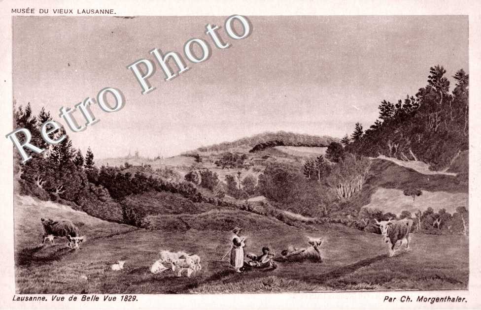 Musee du vieux Lausanne - Lausanne vue de Belle vue 1829 - Par Ch. Morgenthaler