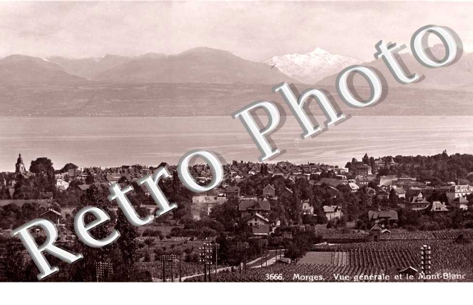 Vue generale et le Mont Blanc. Vista generale e Mont Blanc