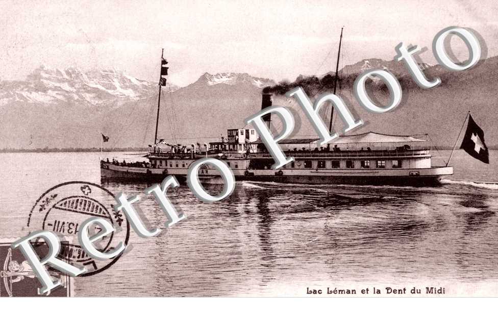 le dent du midi, bateau, lac
