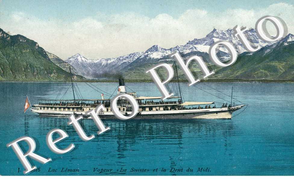 Vapeur, "la Suisse" et la dent du midi, lac
