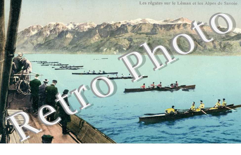 les Regates sur le Leman et les Alpes de Savoie