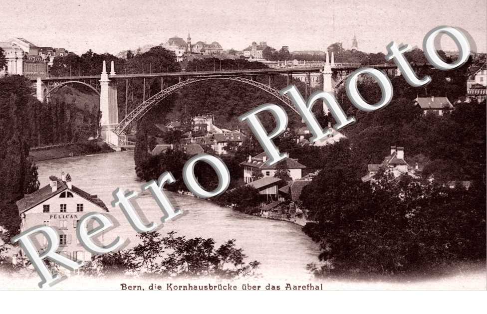Bern, die Kornhausbrucke uber das Aarethal le pont Kornhaus sur l&#039;Aarethal