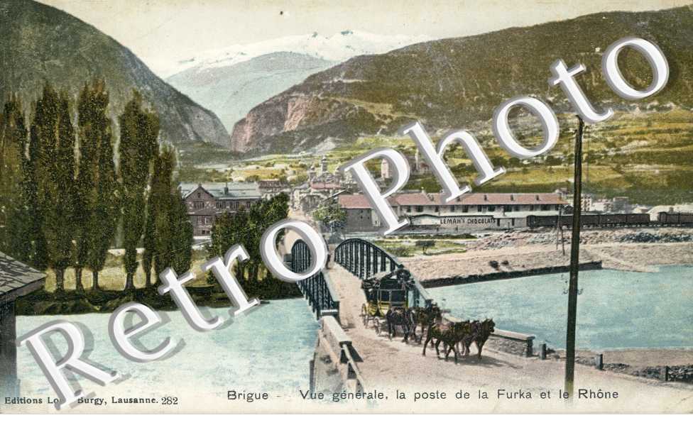 Vue Générale - La poste de la Furka et le Rhône