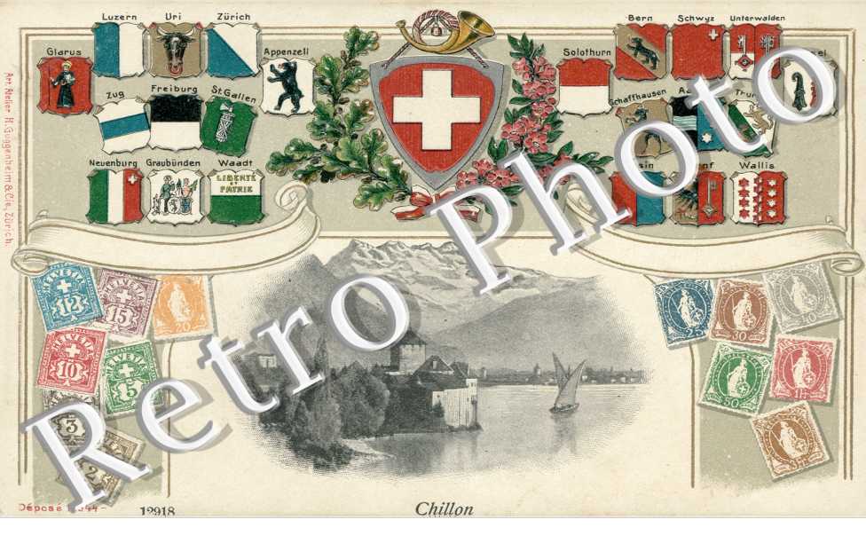 carte philatelie et blason