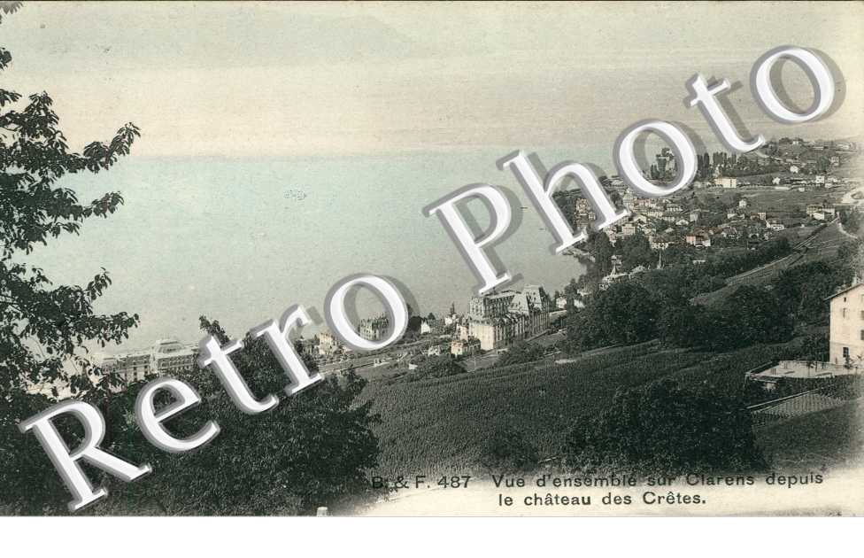 vue d&#039;ensemble sur Clarens depuis le château des Crêtes