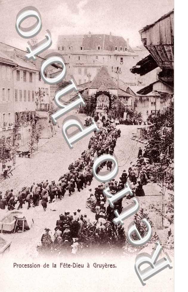 Procession de la fete-Dieu a Gruyere
