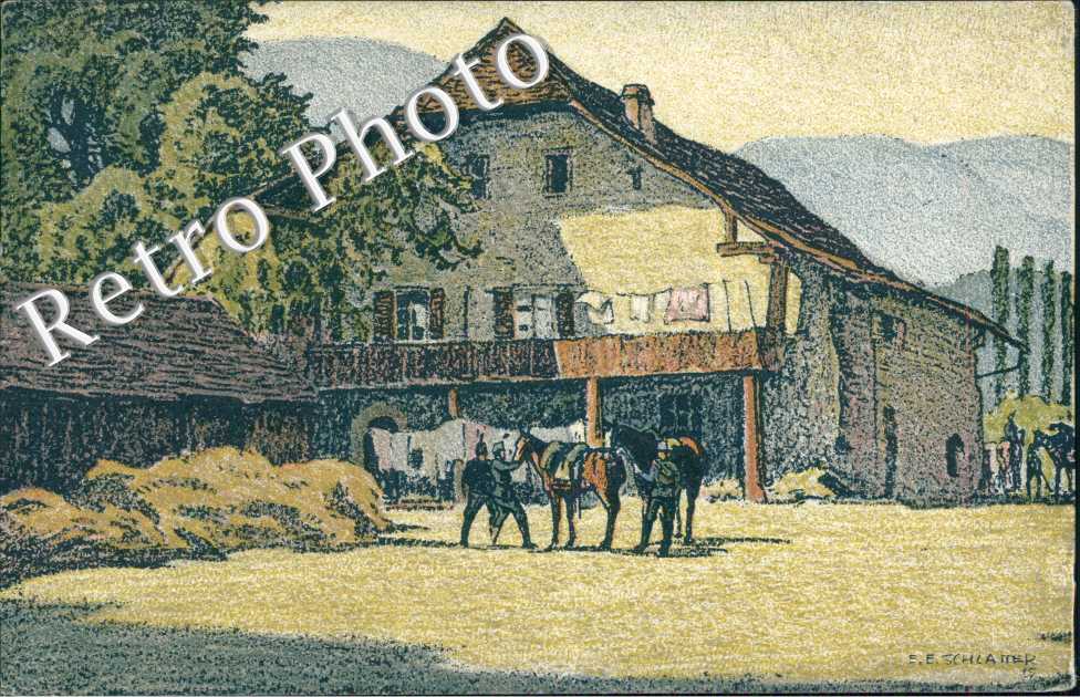 Dessin d&#039;une Ferme
