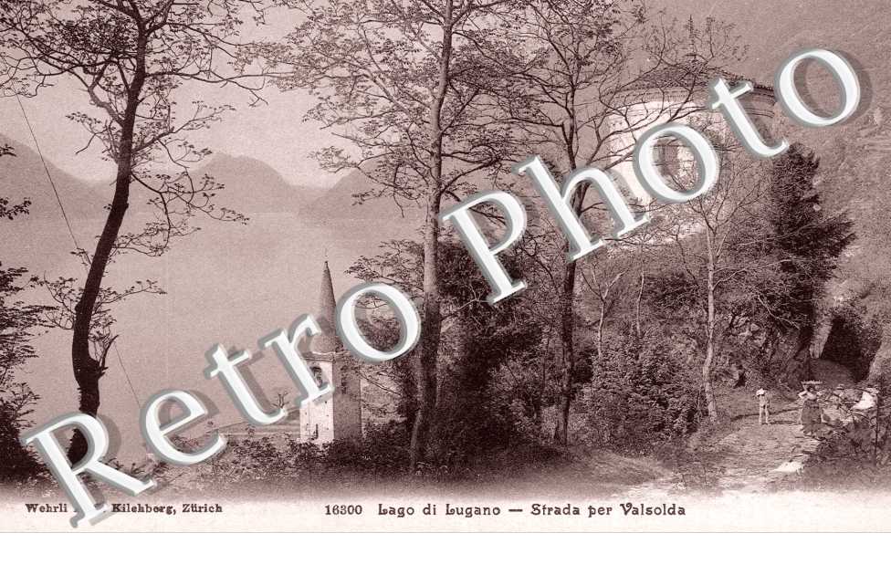 Lago di Lugano. Strada per Valsolda. Lac de Lugano. Route vers Valsolda