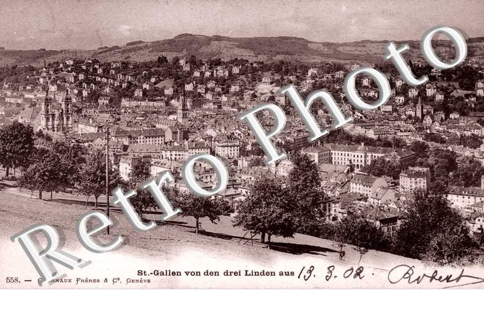Saint-Gallen von den drei Linden aus. Saint-Gall des trois tilleuls