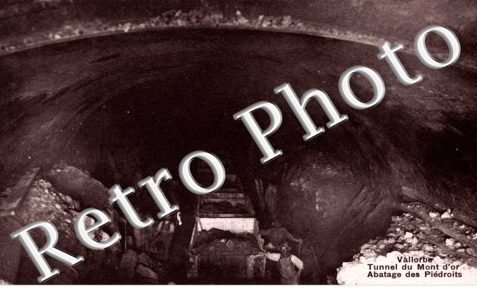 Tunnel du Mont d&#039;or abatage des Piedroits
