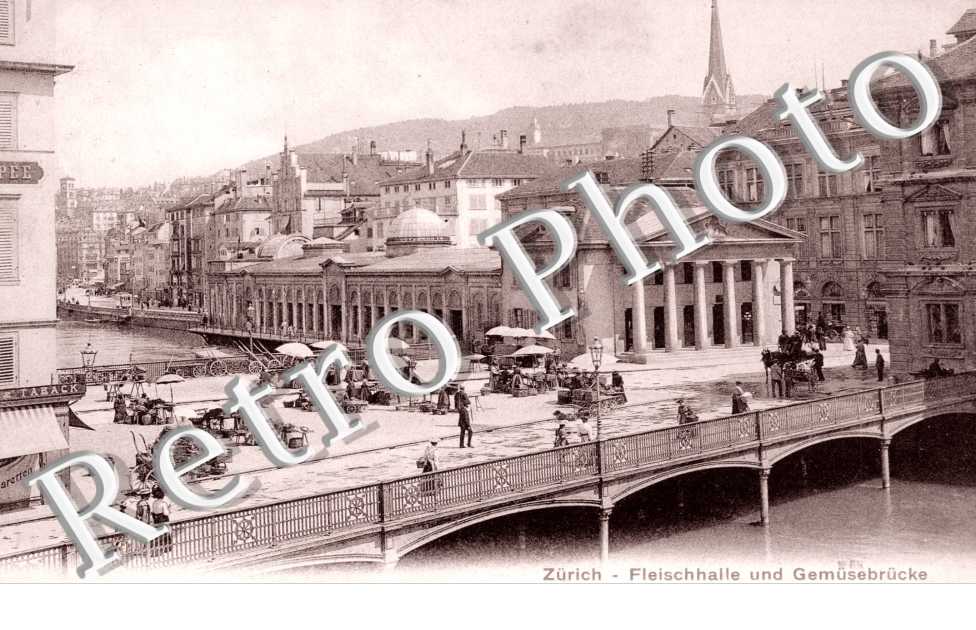 Fleischhalle und Gemusebrucke. Marche, halle a viande et pont de legumes