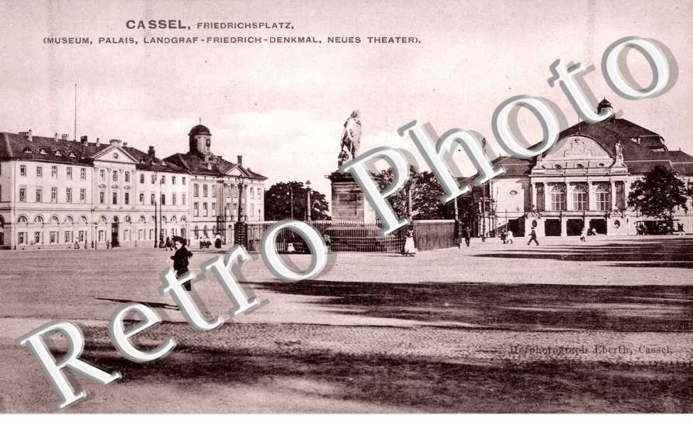 Cassel, Friedrichsplatz, Museum, Palais, Landgraf-Friedrich-Denkmal, Neues Theater)