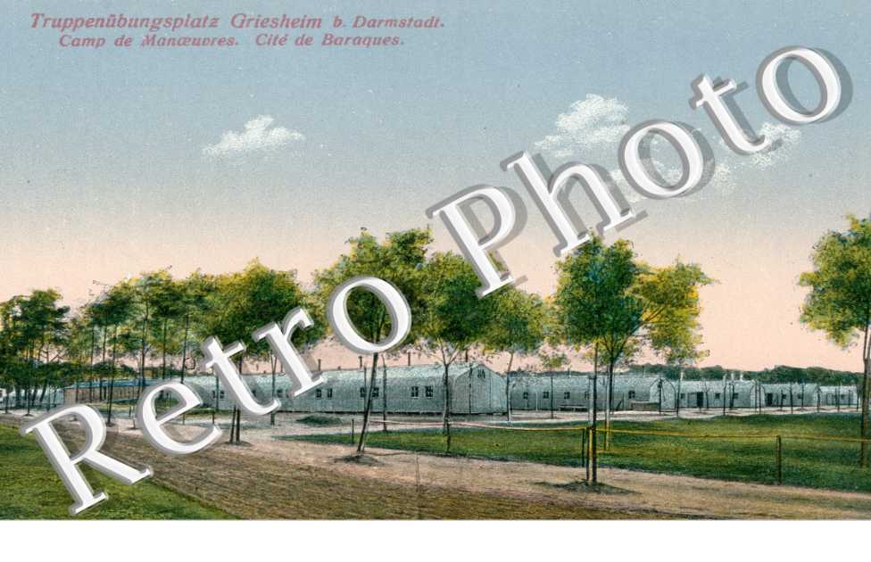 Truppenubungsplatz Griesheim b darmstadt. Camp de Manoeuvres. Cite de Boraques