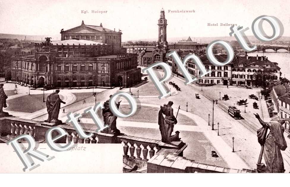 Katholische Hofoper, Hotel Bellevue, Fernheizwerk, Theaterplatz