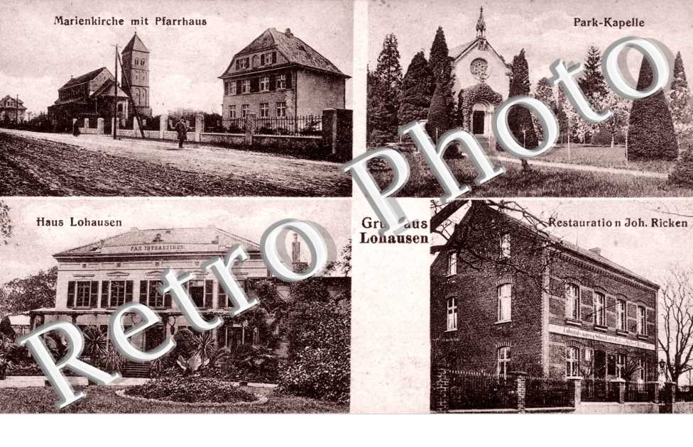 Marienkirche mit Pfarrhaus, Park-Kapelle, Restauration mit John-Ricken, Haus Lohausen
