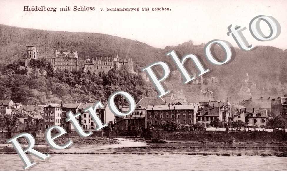 Heidelberg mit Schloss vom Schlangenweg aus gesehen
