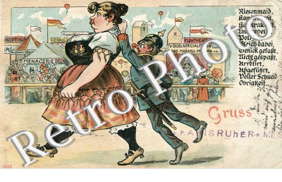 Dessin humoristique d&#039;une femme et d&#039;un homme