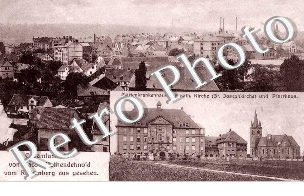 marienkrankenhaus mit kath. kirche und pfarrhaus, gesamtansicht