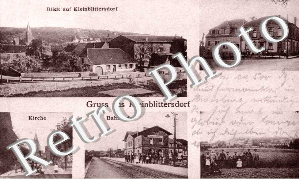 Blick auf Kleinbittersdorf, Kirche, Bahnhof