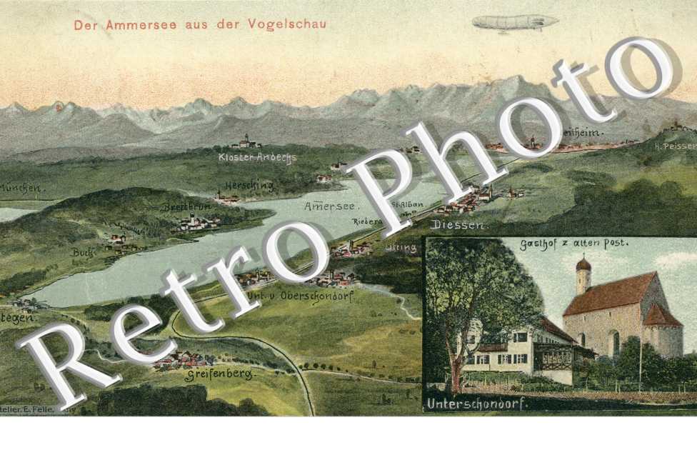 Der Ammersee aus der Vogelschau